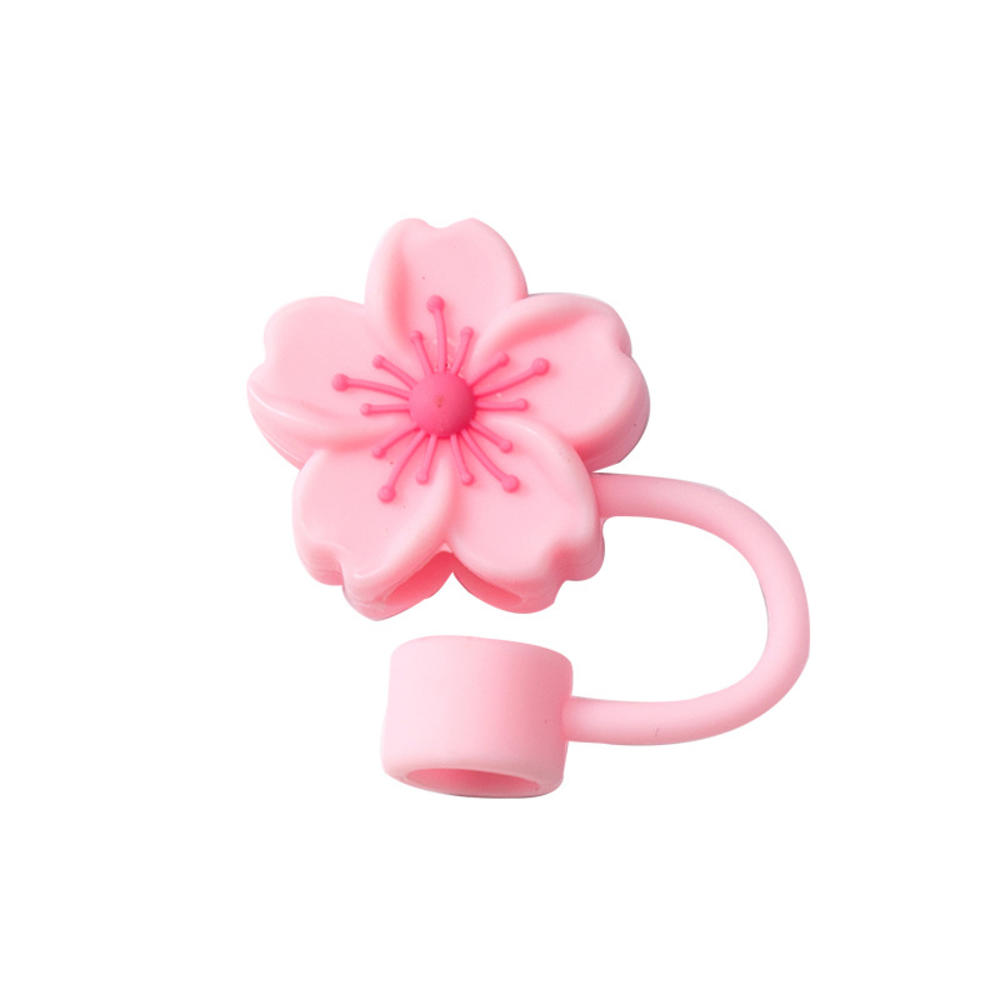Tapa para Pajita con Forma de Flor de 10 mm/0,4 pulgadas Compatible con Vaso Stanley de 30 y 40 Oz Tapa de Pajita de Flor de Silicona Suave
