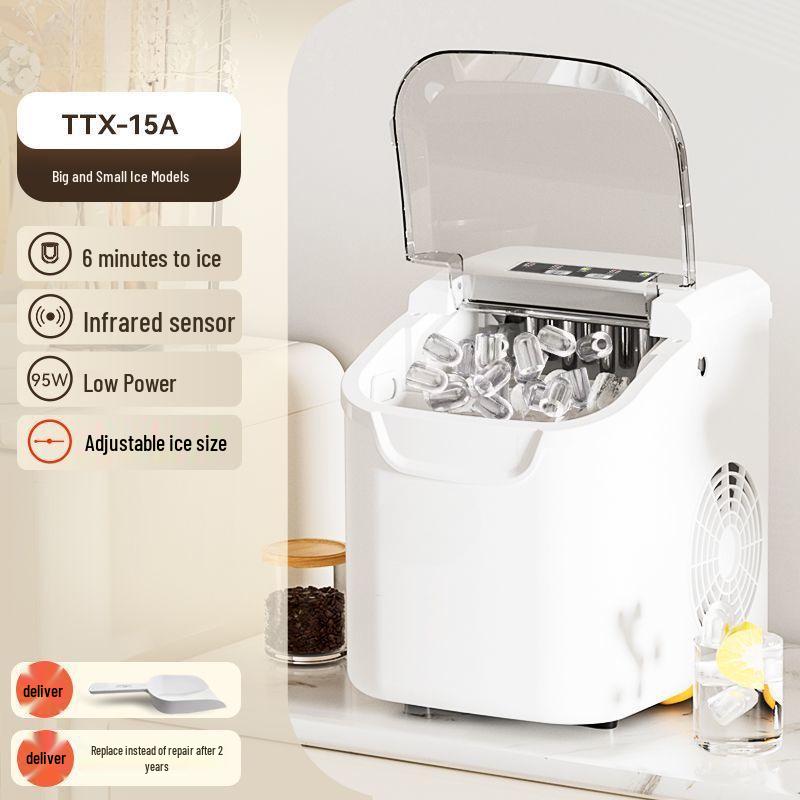 Compact 12KG Automatic Round Ice Cube Maker for Home, Dormitory, or Markets