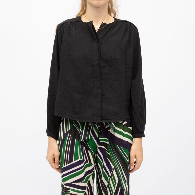 Blouse noire à boutons coton berlia Femme LA PETITE ETOILE