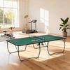 9FT Folding Tennis Table, with 8 Wheels, for Indoor Use, Green