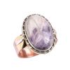 Natural Tiffany Stone Gemstone Two Tone 925 Sterling Silver Gift Ring S.7 R0d38