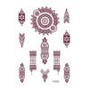 Henna Lace Tattoo Sticker for Back of Hand - Brown, Disposable, Water-Transfer