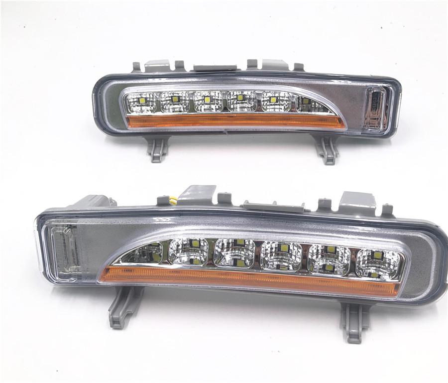 2 Pcs 12LED Amber+White Car SUV Fog Lamp DRL Turn Signal For 2011-2014 Ford Edge