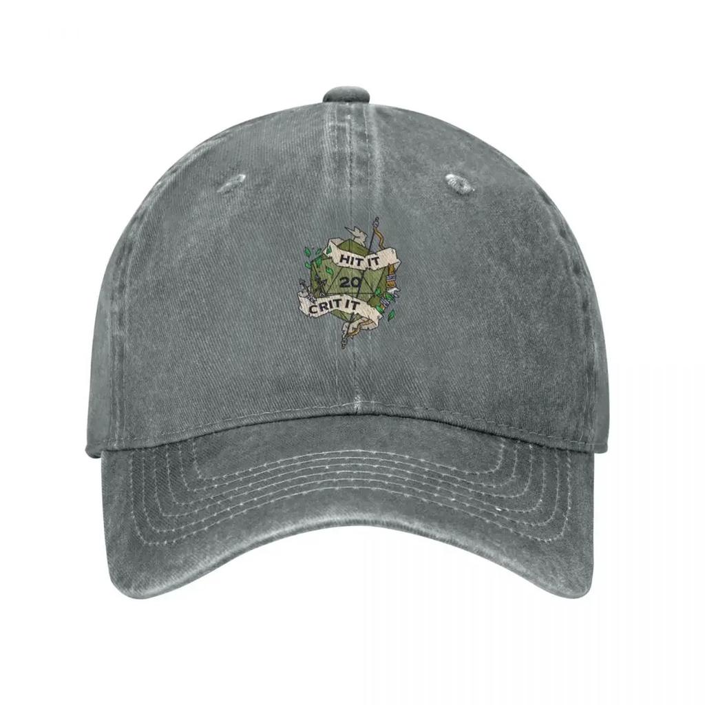 Tabletop RPG Ranger  Hit it Crit It Baseball Cap hard hat sun caps Custom Cap Sunhat Women Hats Unisexs