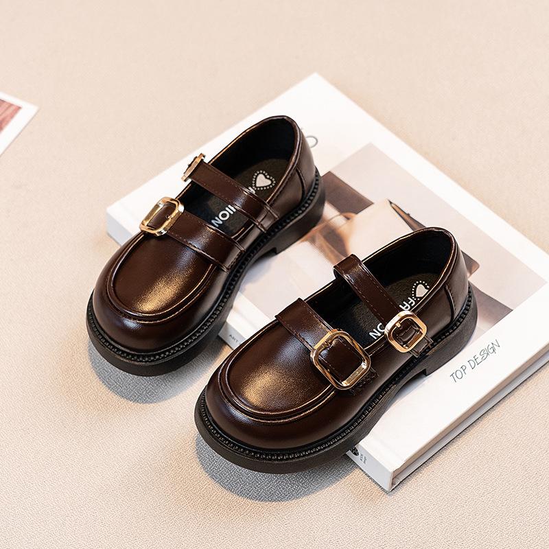 Spring and Autumn New Style Girls' Breathable Soft Sole Lightweight Leather Shoes