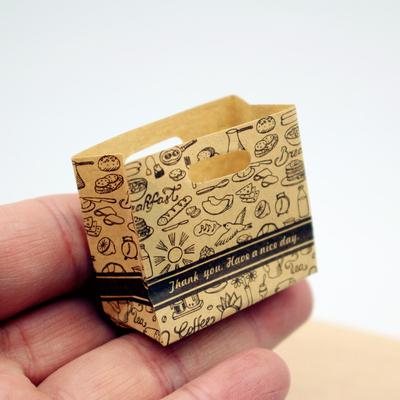 2Pcs 1/12 Dollhouse Mini Empty Bread Bag Cowhide Paper Bag Model Dollhouse Food Packaging Bags Dolls House Accessories