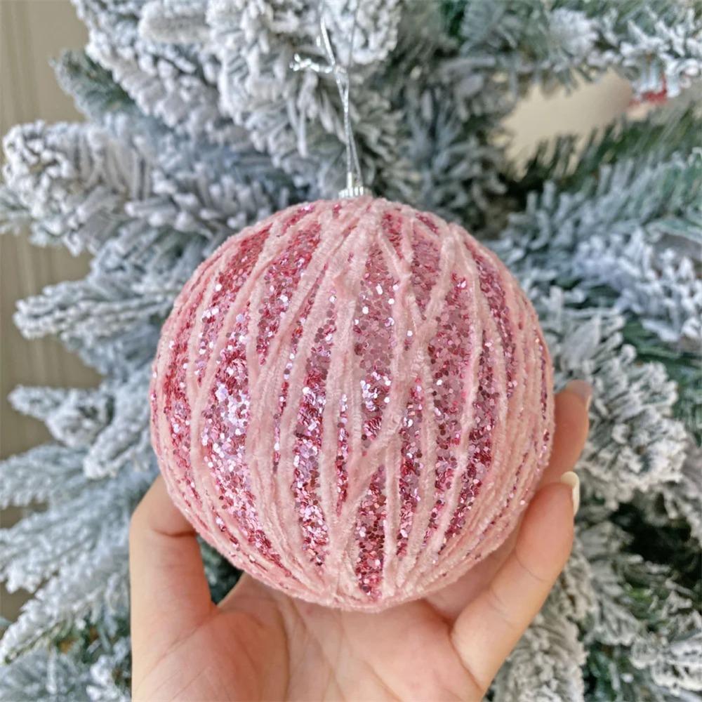 Glitter Sequin Christmas Balls Pendant 10cm Merry Christmas Decor  New Year Gift