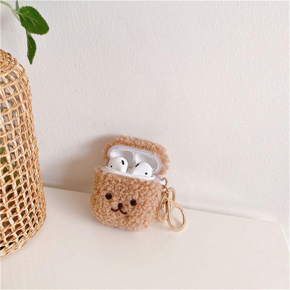 Silicone Protector Headphones Fur Case Fluffy Bear Earphone Case Earphone Cover Headphone Box