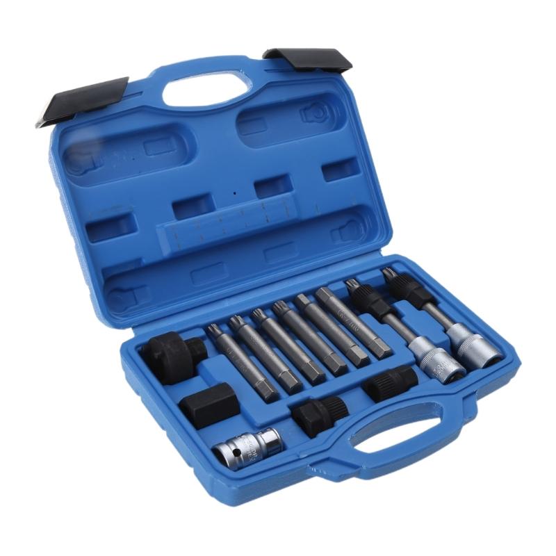 13 Pcs Alternator Engine Auto Tool Set Metal Alloy Alternator Pulley Removal Tool Fitting For Auto Vehicles