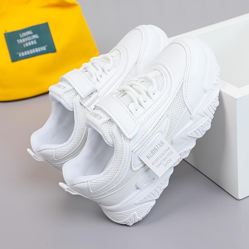 Trendy Low Top Mesh Sneakers For Girls, Breathable Lightweight Anti Slip Trendy Sneakers With Hook And Loop Fastener
