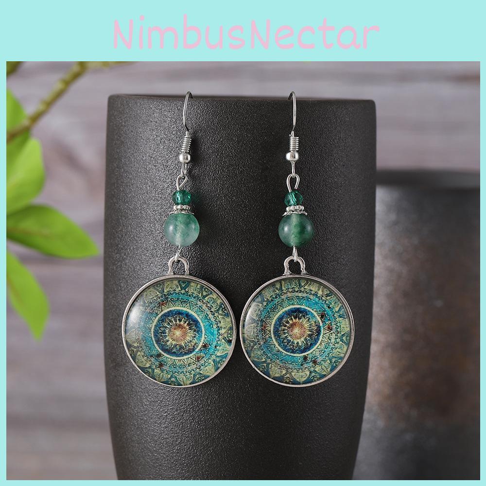 Enchanting Mandala Flower Earrings Showcasing Ethnic Charm And Retro Artistic Style For Women