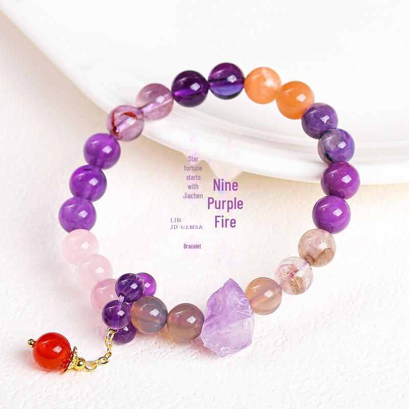 2024 Zodiac Dragon Year Natural Nine Purple Lihuo Duobao Crystal Bracelet
