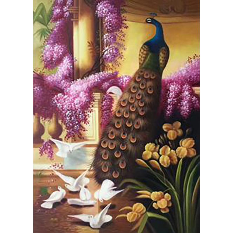 DIY Peacock 5D diamentowe malowanie w pełni z okrągłych wierteł zwierząt diamentowe hafty mozaika krzyż zestaw do szycia Wall ozdoby do dekoracji wnętrz prezent