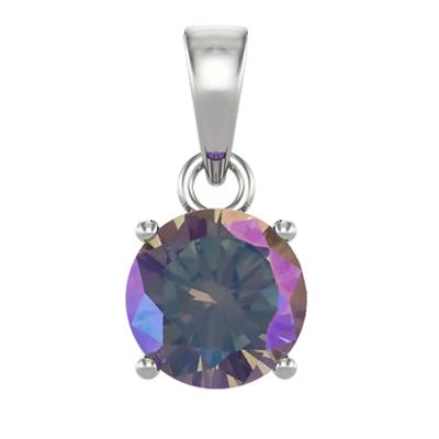[R7420] - Silver Pendant 'Essentiel' Boreal Purple Silver (rhodium) - 7 Mm