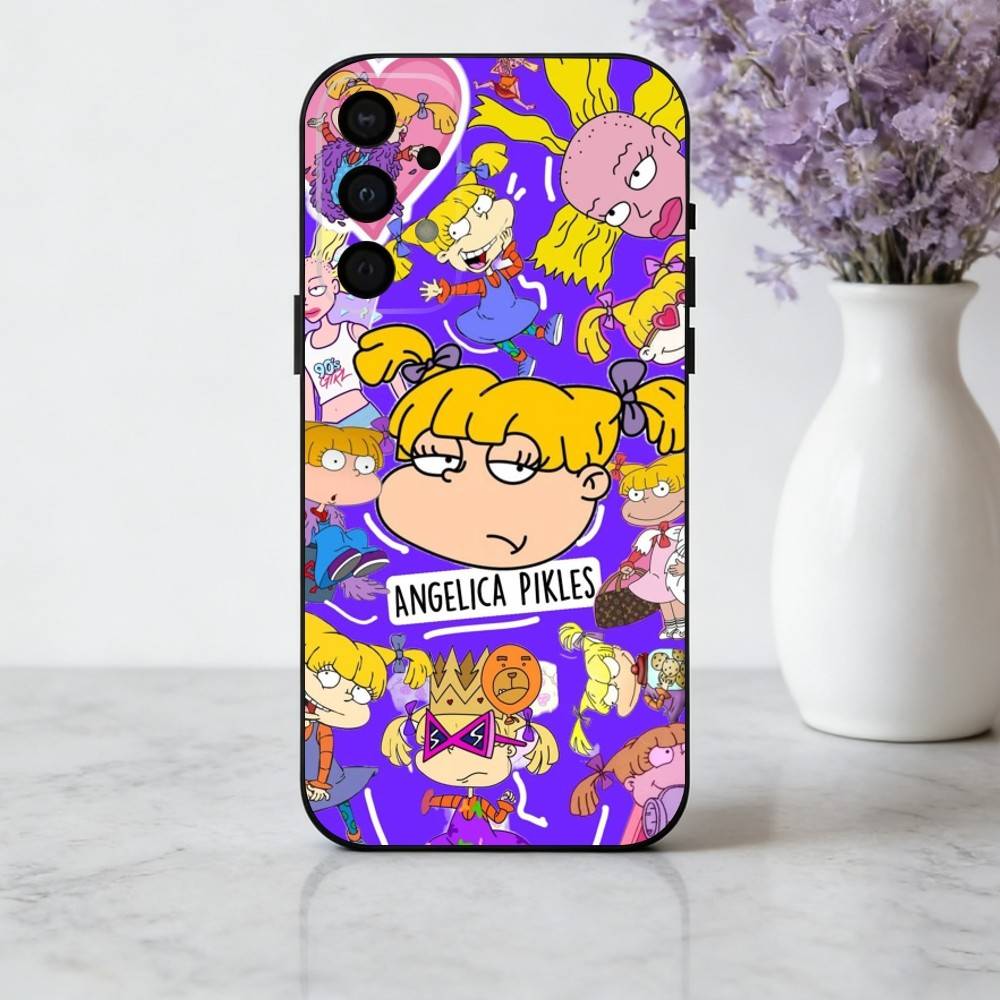 R-Rugrat-T C-Chuckie A-Angelica Phone Case For Samsung Galaxy A73,A72,A71,A70,A53,A52,A51,Soft Silicone Black Cover