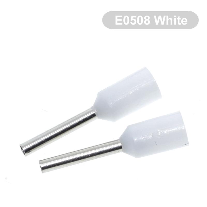 100pcs E0508 E2508 Tubular Wire Cold Pressure Connector Electrical Cable Crimps Wire Ferrules 22AWG Wire VE0508 VE2508