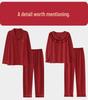 Red Zodiac Cotton Pajamas Set: Long Sleeve & Pants for Couples - Autumn/Winter Wedding & Home Wear