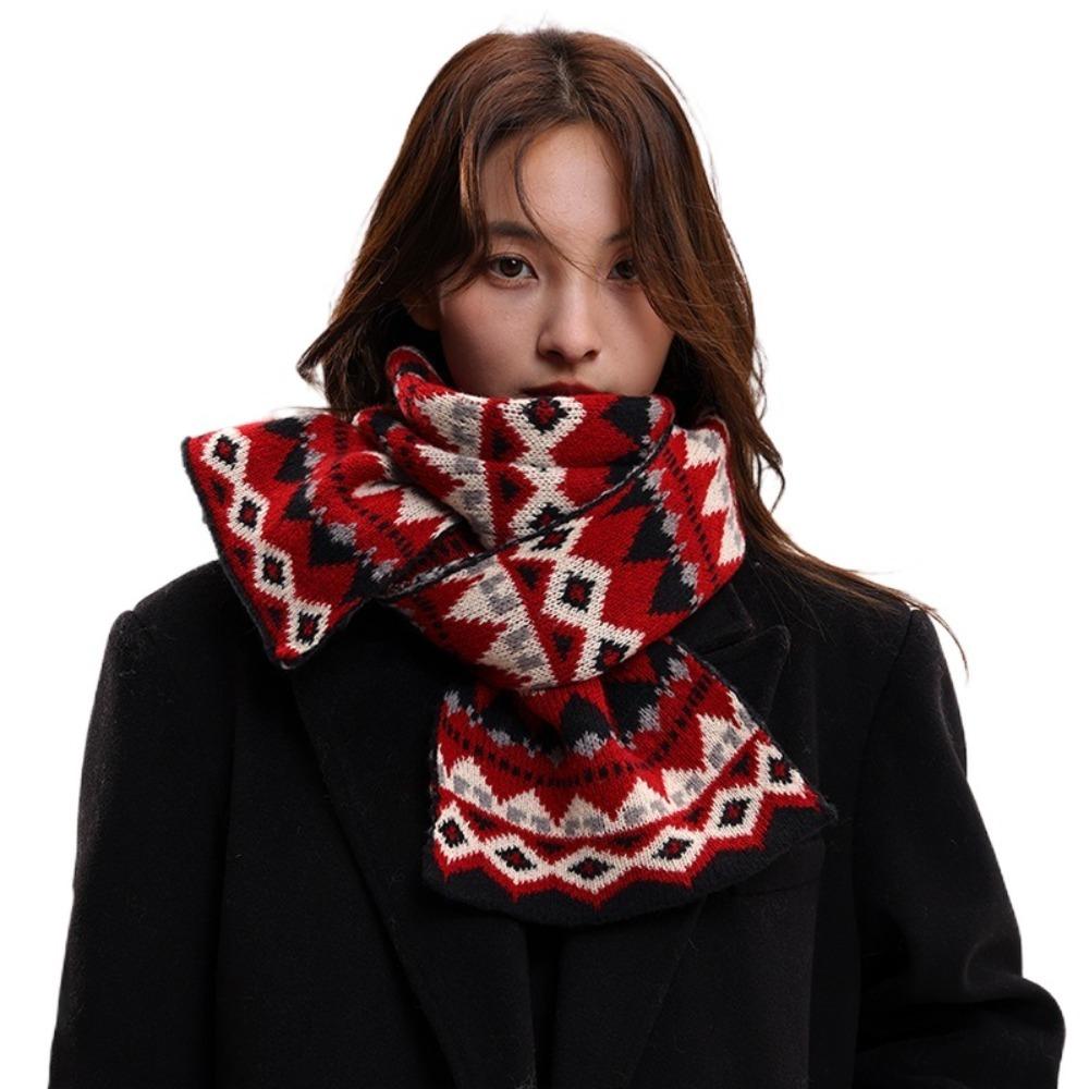 Korean Style Women Scarf Thickened Woolen Neckerchiefs Casual Winter Knitted Scarves  Male