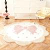 Cream Style Carpets for Living Room Pink Bow Bedroom Decor Plush Carpet Fluffy Soft Ins Girly Rug Home  Flower Shape Thicken Mat