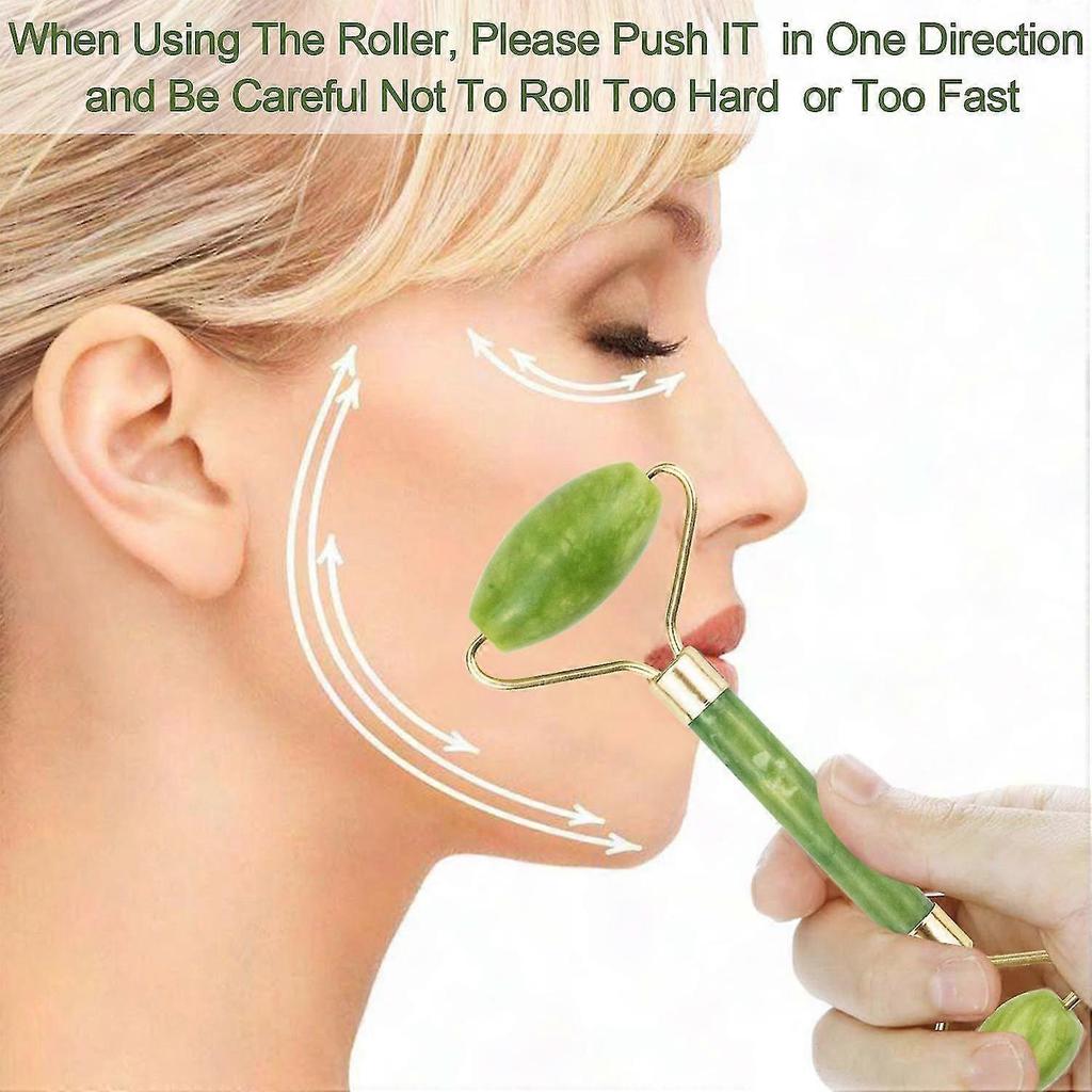 4 in 1 Facial Care Tools, Jade Roller for Face & Eye Massage, Beauty Care Products to Relax Face, Eye & Neck Muscles & Relieve Stress