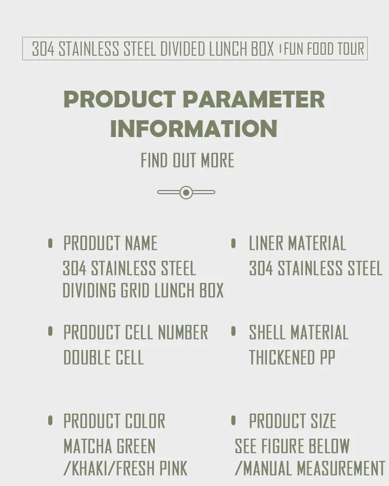 Lancheira de Aço Inoxidável 304 para Estudantes Trabalhadores de Escritório Lancheira Portátil de Grande Capacidade com Talheres recipientes para armazenamento de alimentos