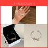 Minimalist Butterfly Bangle Bracelet For Women With Silver Plating And Sparkling Cz For Summer