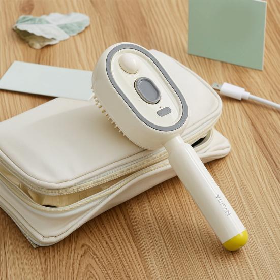 1/2Pcs Electric Spray Air Cushion Brush, USB Rechargeable Misting Massage Brush, Anti-Frizz Self-Cleaning Steam Comb for Dry Damaged Hair