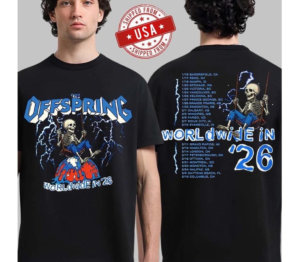 

Hot The Offspring Band 2 Sides Worldwide 2026 S to 5XL Shirt HM037 Unisex T-Shirt L