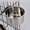 Stainless Steel Pet Food Bowl 10-20CM Ordinary Cage Hanging Dog Basin Feeder Large Capacity Fixed Metal Feeding Bowl