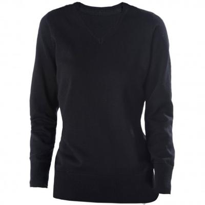 Damen-Langarmpullover mit V-Ausschnitt / Strickwaren