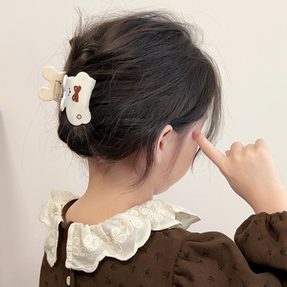 Acrylic Plaid Dog Crab Clip Puppy Spotted Cat Hair Clip Sweet Cartoon Animal Hair Claw  Headdress