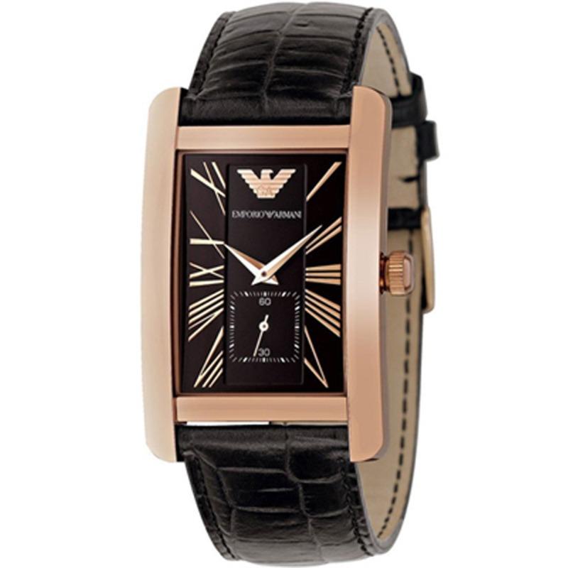 Emporio Armani Историческая Коллекция Черная Кожаная Черные Женские Кварцевые Аналоговые Часы AR0168 чёрный