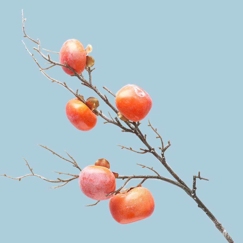 Simulated Berries 7 False Persimmons, Home Decoration Plants Decorative Fruit Branches Foam Fruit