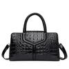 Crocodile Pattern Women's Shoulder Tote - European & American Retro Fashion with Zipper, Large Capacity