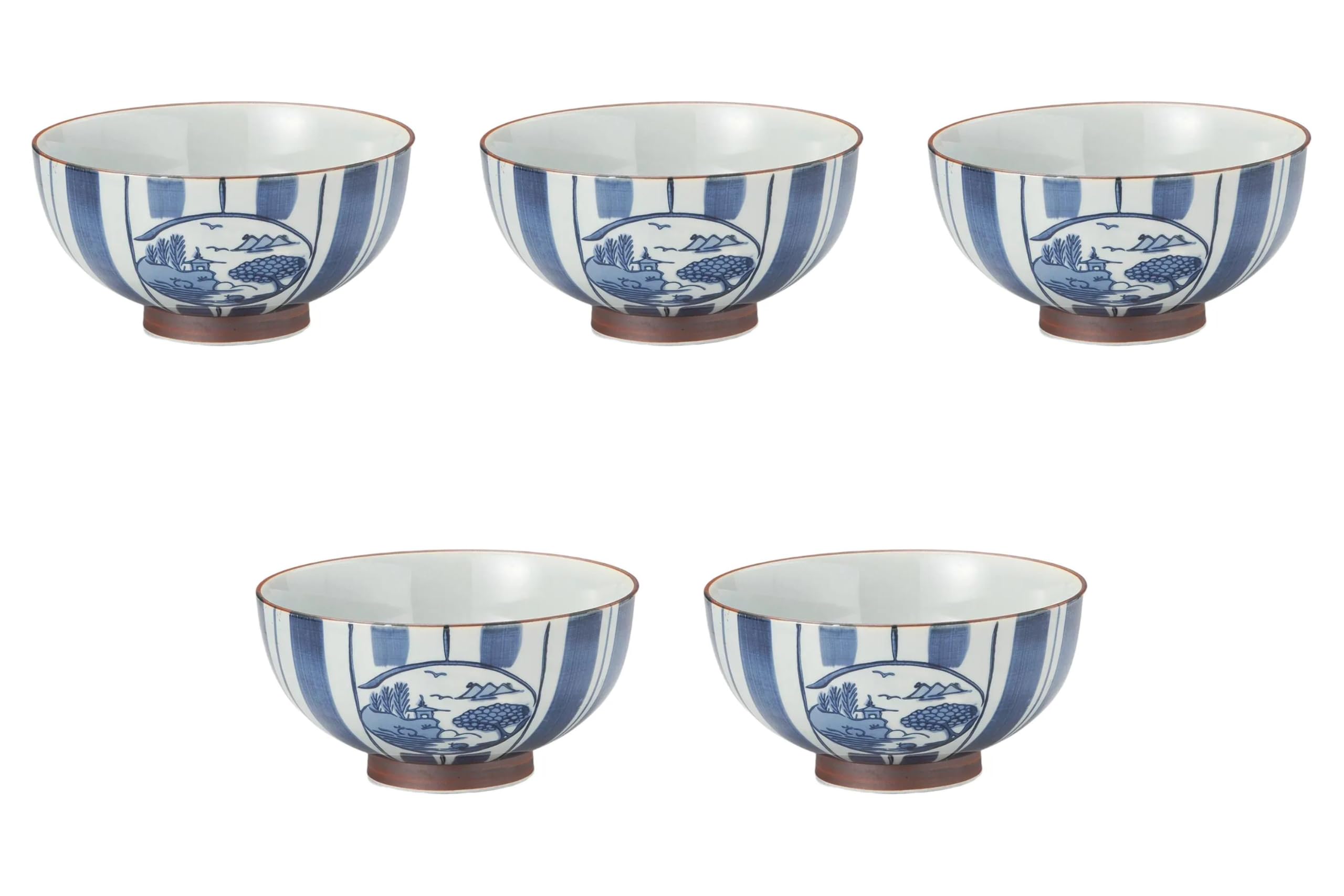 

Set of 5 Tokusa Sansui Noodle Bowls x Arita Setomonohonpo [15.5 7.5cm] Multi-purpose bowls, ware,
