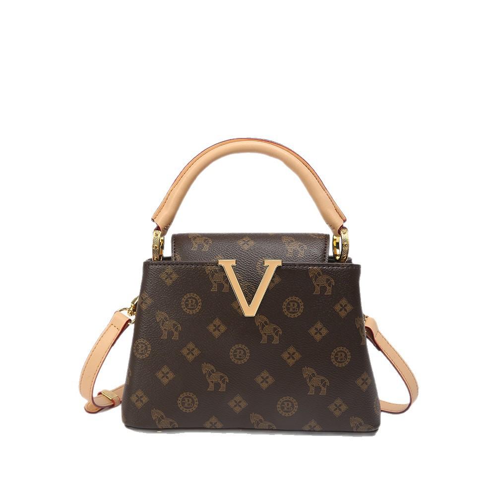 Seasonal New Trendy Women's Bag, Classic Printed Single Shoulder Small Square Bag, Niche Women's Fashion Chain Crossbody Bag