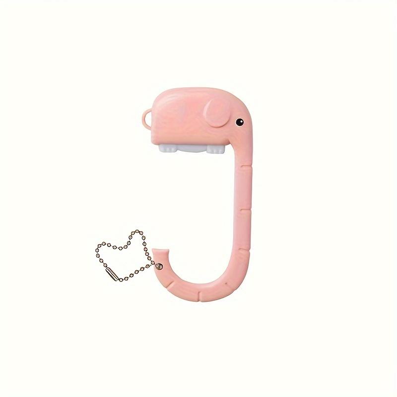 

1pc of A Cartoon Elephant Bag Hook That Prevents Slipping, Suitable for Tables and Desktops - A Versatile and Detachable Storage Option. рожевий