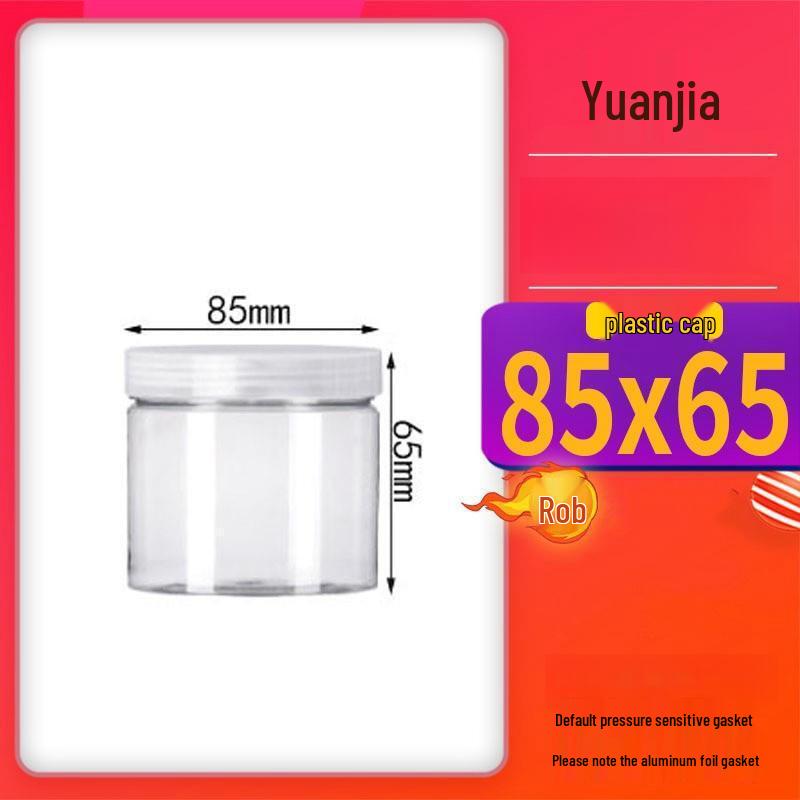 Bocaux hermétiques transparents en PET à large ouverture pour le stockage du thé et des noix
