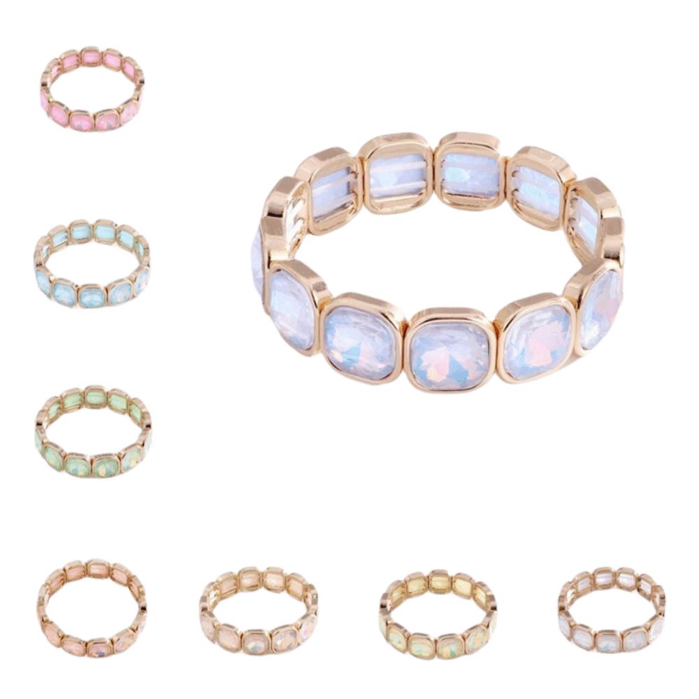 Square Glass Bracelets Beaded Bracelets Boho Crystal Beads Bracelet  Gift