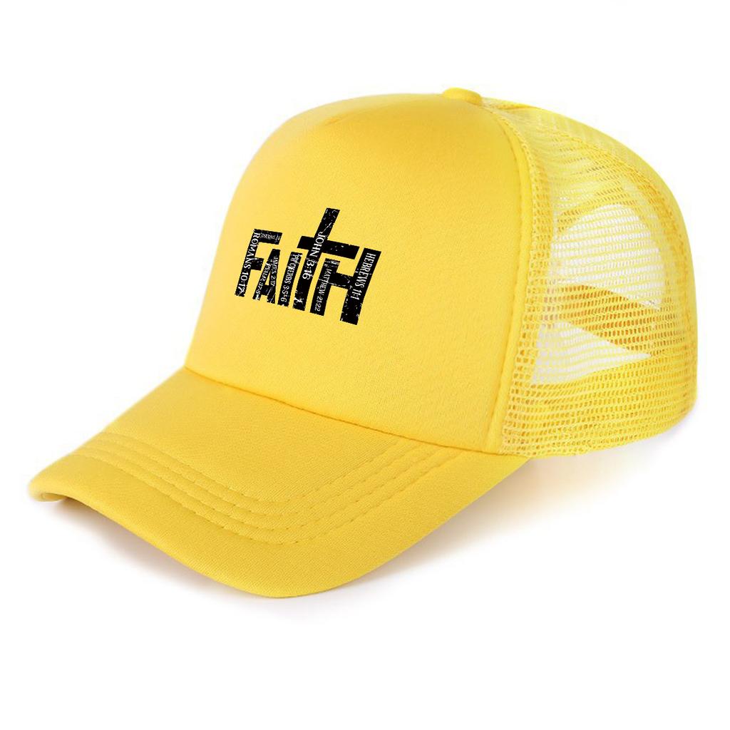FAITH Kříž Tištěná Síťovaná Čepice Nastavitelná Snapback Hip Hop Plochá Čepice Unisex pro Turistiku Cyklistiku Venkovní Aktivity Dárky