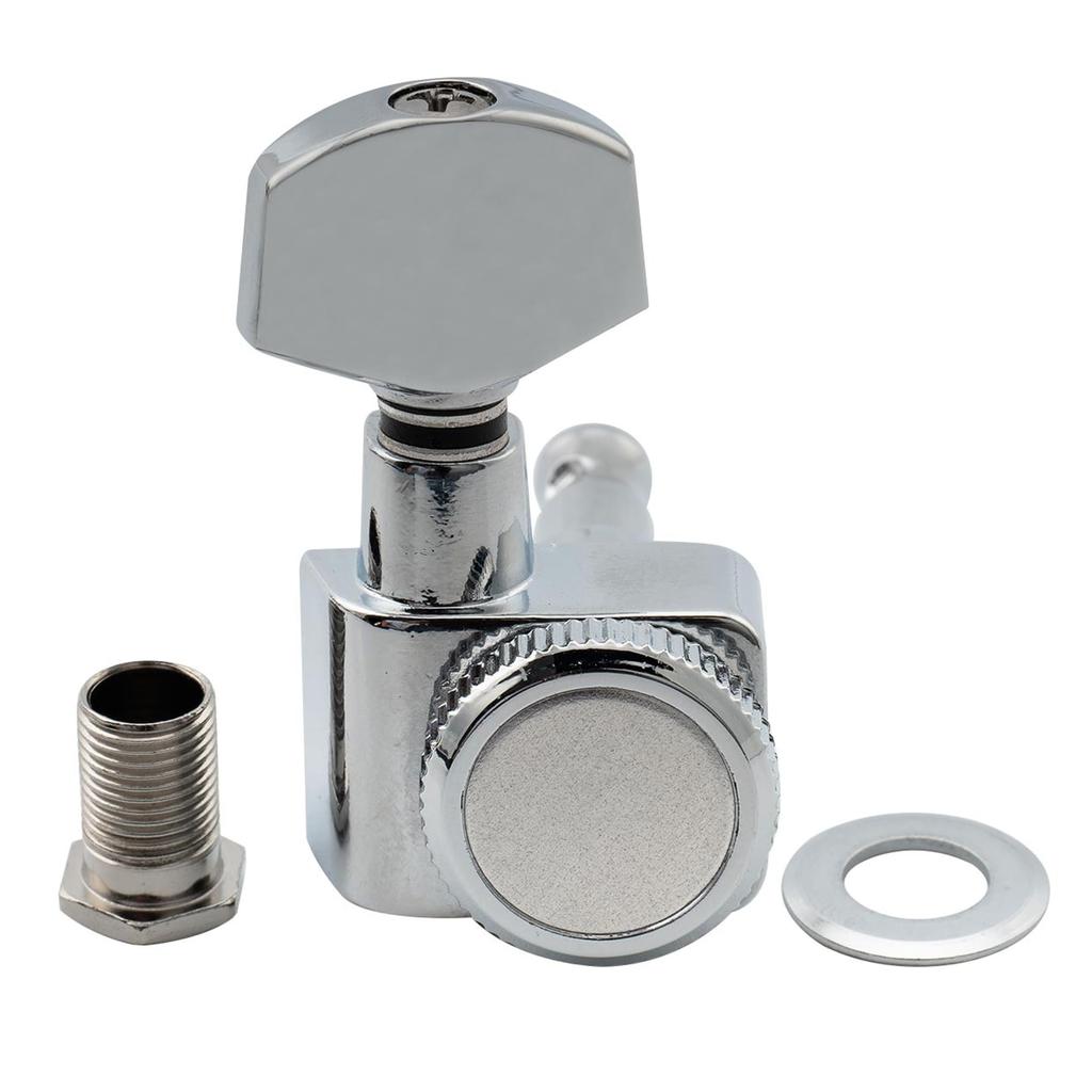 Musiclily Pro 6-Piece 2-Pin Locking Tuners for Strat/Telecaster Electric Guitars, Chrome