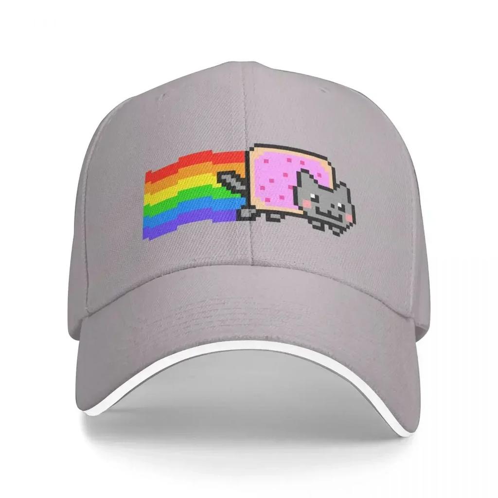 Rainbow cat meme Baseball Cap Sports Cap funny hat Hip Hop dad hat WoUnisexs 2024 Unisexs