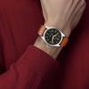 Titoni Pflaumenblüten-Automatikwerk 100m wasserdicht Herrenuhr 43mm schwarzes Zifferblatt Titan Gehäuse Grad 5 Lederarmband 73906 T-ST-723