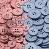 MOSN Reversible Wool/Fur Trench Coat Buttons: Four-hole, Thin-edged, Spray-painted, Multi-colored.