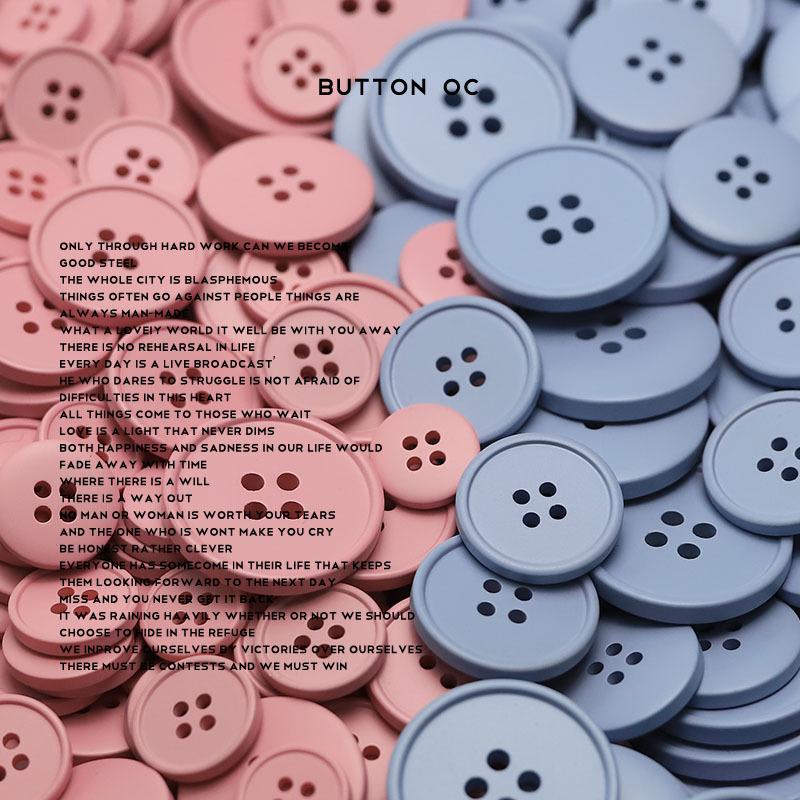 MOSN Reversible Wool/Fur Trench Coat Buttons: Four-hole, Thin-edged, Spray-painted, Multi-colored.