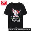 Fröhliche Weihnachten, lustiges Weihnachtspyjama-Shirt für Schweineliebhaber – Vintage-T-Shirt, Oversize-Baumwoll-T-Shirt, Premium-Komfort