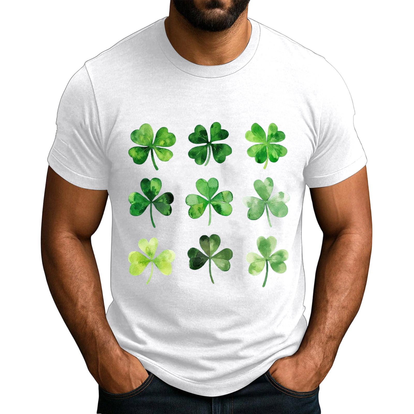 

Популярна чоловіча футболка з принтом, з круглим вирізом, з коротким рукавом XL білий