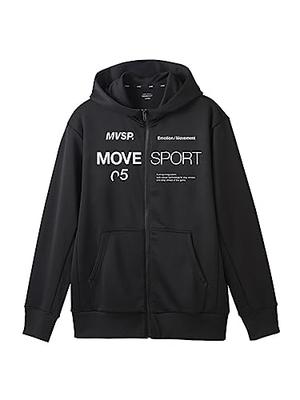 DESCENTE Light Smooth Sweat Authentic Logo Full Zip Hoodie Black Medium
