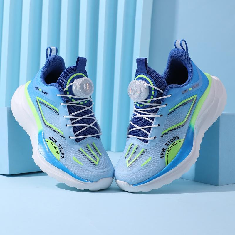 Breathable Mesh Boys' Red Rabbit Running Shoes 2025 Spring and Autumn New Boys' Sports Shoes Student Button Shoes Light Shoes