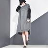 XITAO Patchwork Women Clothes Fashion Hooded Collar Dress LJT3519